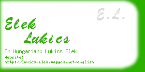 elek lukics business card